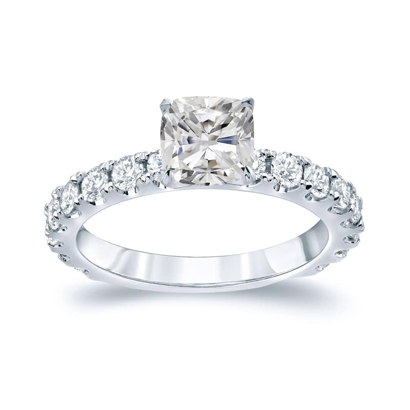 Auriya Platinum 2ctw Classic Cushion-cut Diamond Engagement Ring Certified (H-I, I1-I2) - 5