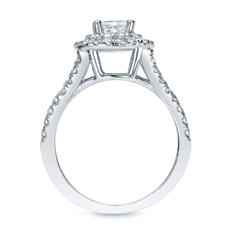 Auriya Platinum 1 3/4ctw Cushion-cut Halo Diamond Engagement Ring Certified (H-I, I1-I2)