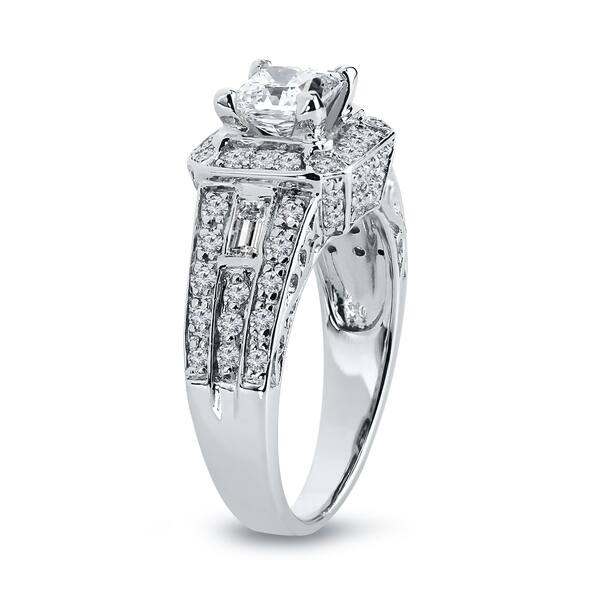 Shop Auriya 18k Gold Vintage Art Deco 1 3 4ctw Cushion Cut Diamond Engagement Ring Certified On Sale Overstock 29380948