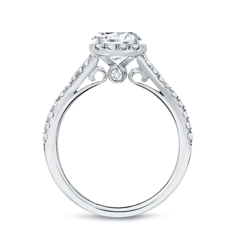 Auriya 14k Gold 1 1/2ctw Cushion-cut Halo Diamond Engagement Ring Certified (H-I, I1-I2)