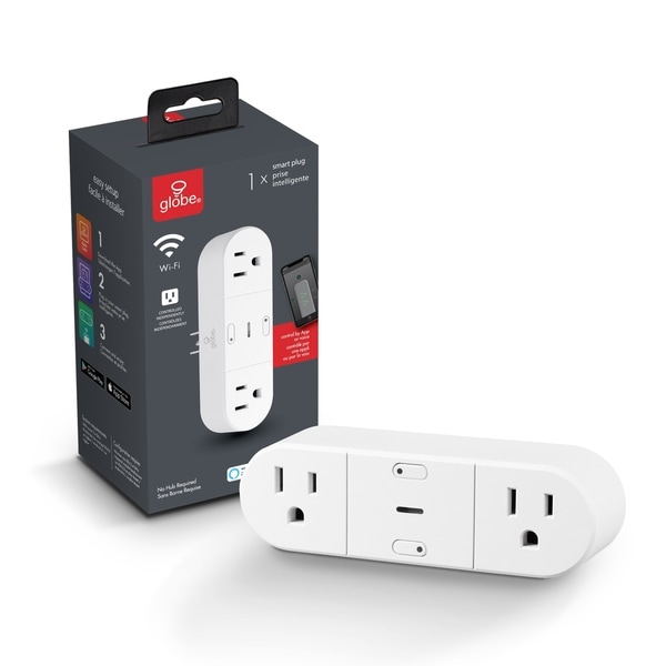 Wi-Fi Smart Plug 2 Grounded Outlets, White (1-Pack, 15A). Opens flyout.
