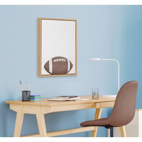 DesignOvation Sylvie Color Football Portrait Framed Canvas