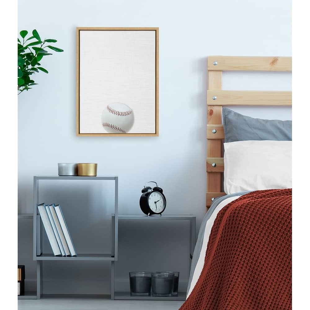 DesignOvation Sylvie Color Baseball Portrait Framed Canvas