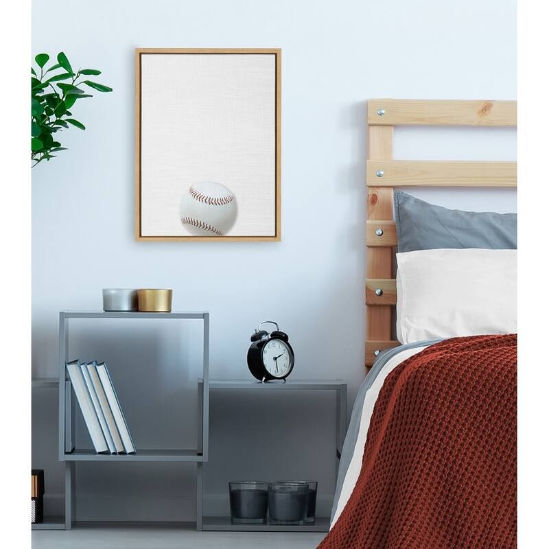 DesignOvation Sylvie Color Baseball Portrait Framed Canvas