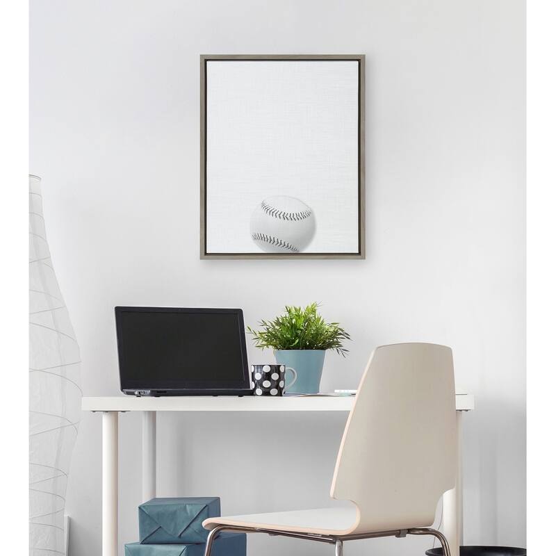 DesignOvation Sylvie Baseball Portrait Framed Canvas