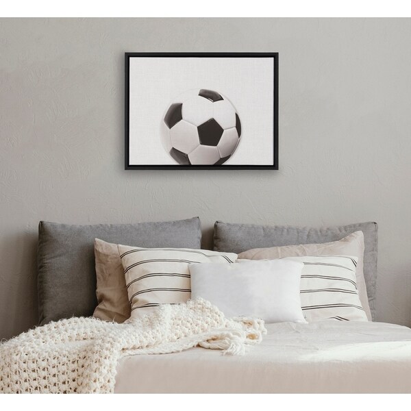 DesignOvation Sylvie Horizontal Soccer Ball Portrait Framed Canvas ...