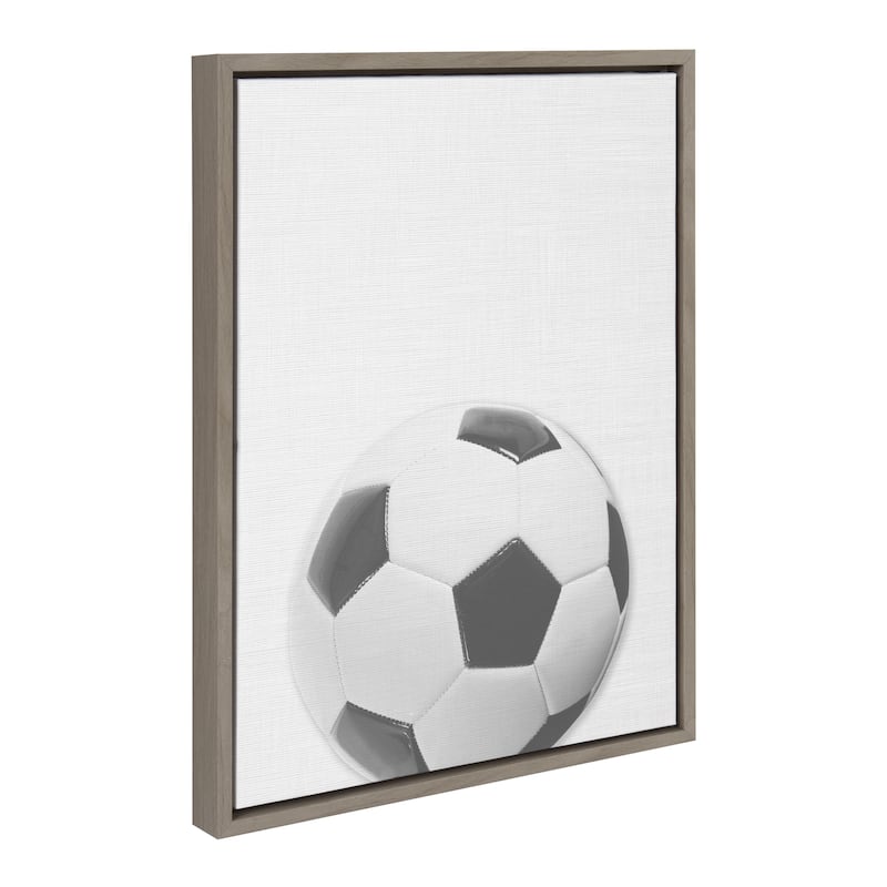 DesignOvation Sylvie Soccer Ball Portrait Framed Canvas