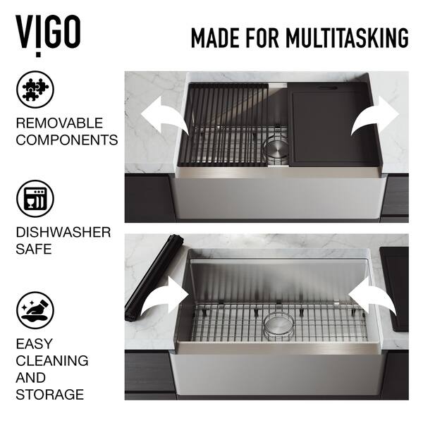 Shop Vigo 33 Inch Oxford Single Bowl Apron Front Stainless Steel
