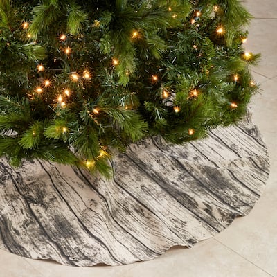 Wood Print Christmas Tree Skirt - 58"x58"