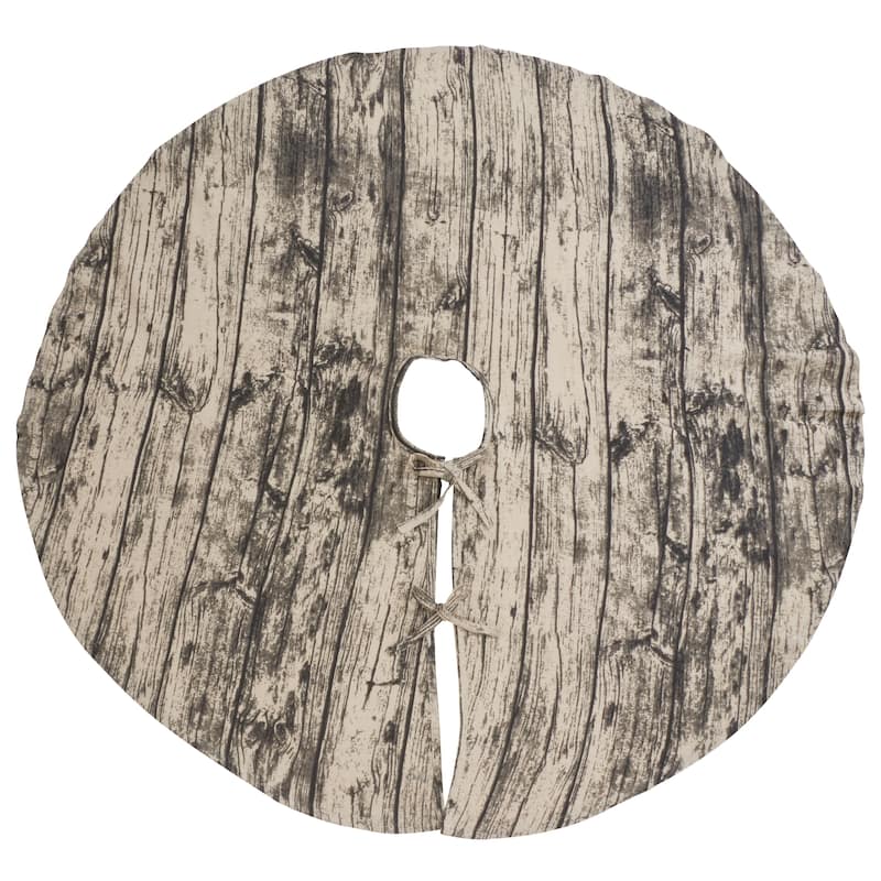 Wood Print Christmas Tree Skirt - 58"x58"