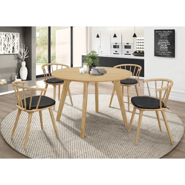 Yvette Black and Danish Natural 7-piece Dining Set