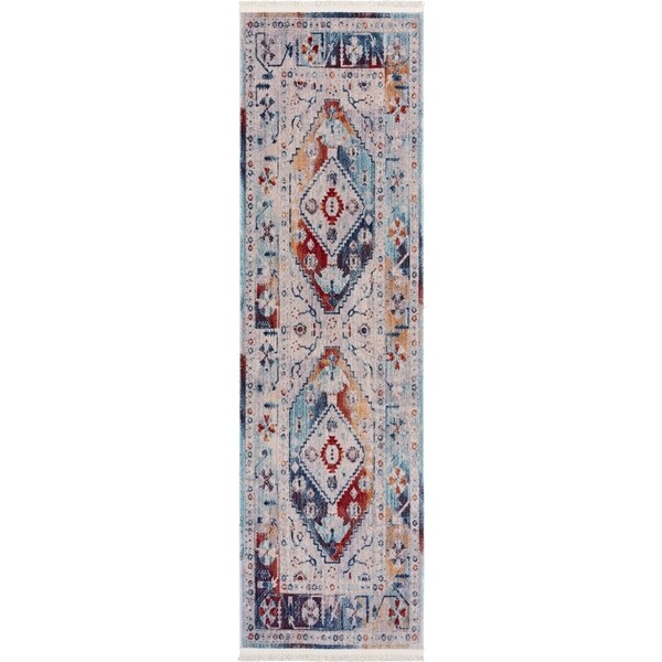 Detailed Multicolored Traditional Runner 2'2" x 7'7" - 2'2" x 7'7"