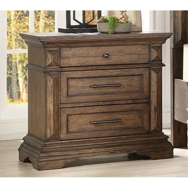 Shop Mar Vista Brushed Walnut 3drawer Nightstand Free Shipping Today