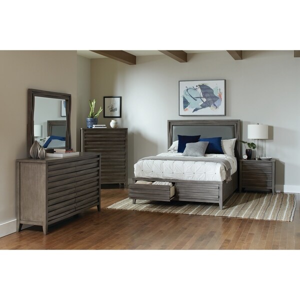 Tatum Dark Taupe 2-piece Storage Bedroom Set with Nightstand