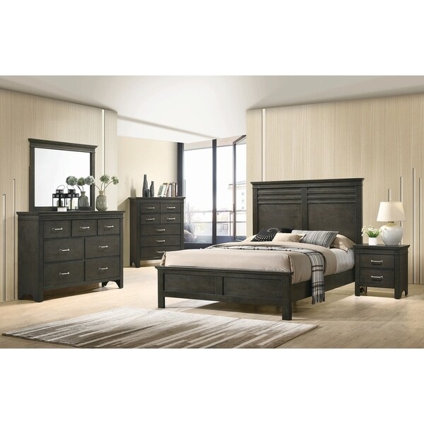 Breem Bark Wood 2-piece Panel Bedroom Set with Chest
