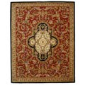 Safavieh Handmade Classic Royal Red/ Black Wool Rug - 7'6 x 9'6