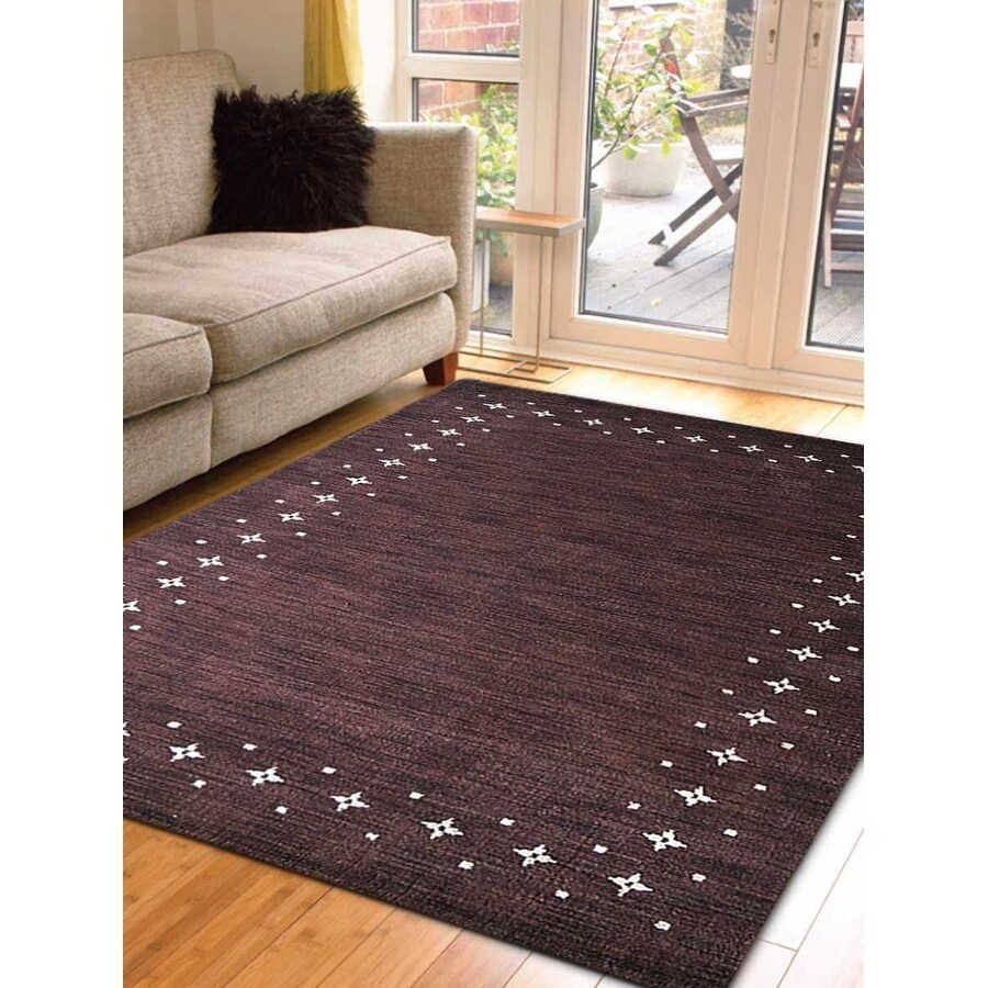 Solid Color Hand Knotted Gabbeh Carpet Indian Modern Oriental Area Rug