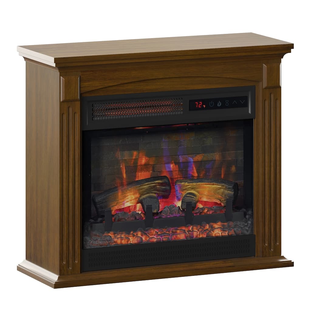 duraflame Wall Mantel Infrared QuartzElectric Fireplace with Crackling Sound