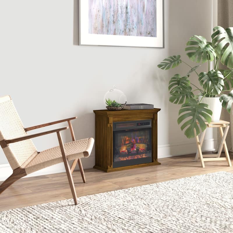 duraflame Wall Mantel Infrared QuartzElectric Fireplace with Crackling Sound - N/A