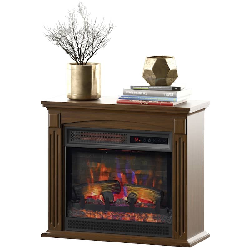 duraflame Wall Mantel Infrared QuartzElectric Fireplace with Crackling Sound - N/A