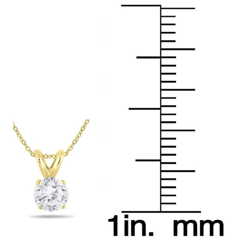 14K Yellow Gold 1 Carat Diamond Pendant and Earring Matching Set
