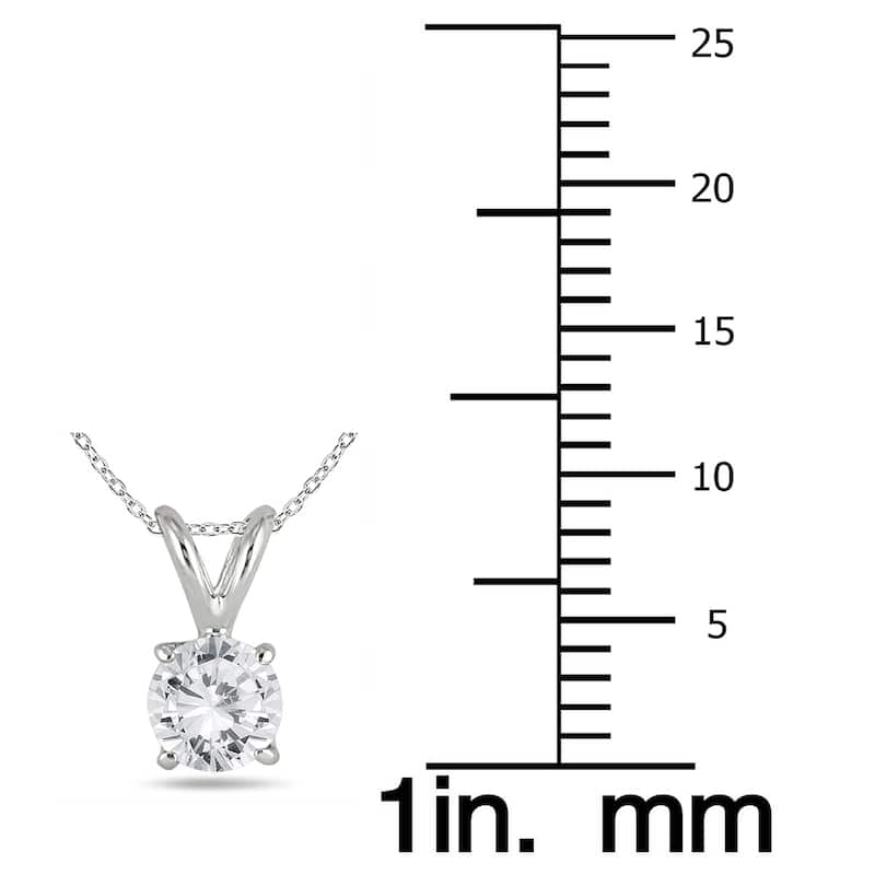 14K White Gold 1 Carat TW Diamond Pendant and Earring Matching Set