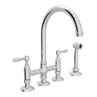 Rohl Italian Kitchen San Julio Bridge Faucet with Double-Lever Handle