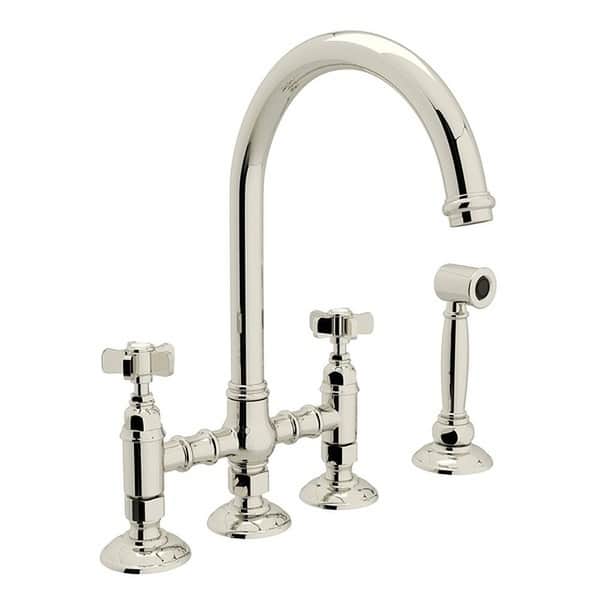 Rohl Italian Kitchen San Julio Matte Black 1-Handle Deck-Mount Bar and Prep Handle Kitchen Faucet