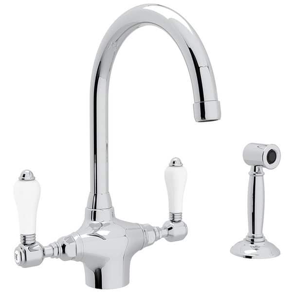slide 2 of 2, Rohl Italian Kitchen San Julio Kitchen Faucet with Double-Lever Handle