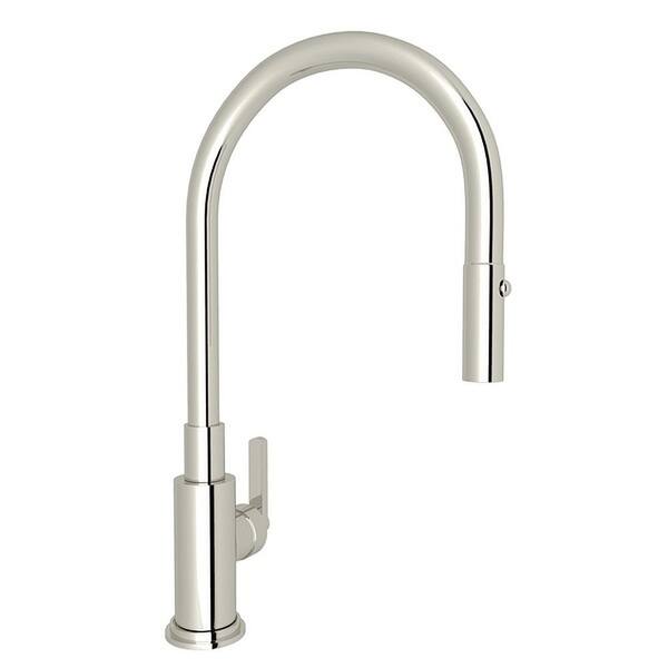 slide 5 of 4, Rohl A3430LMAPC-2 Italian Kitchen Lombardia Pull-Down Faucet with Single-Lever Handle Polished Nickel