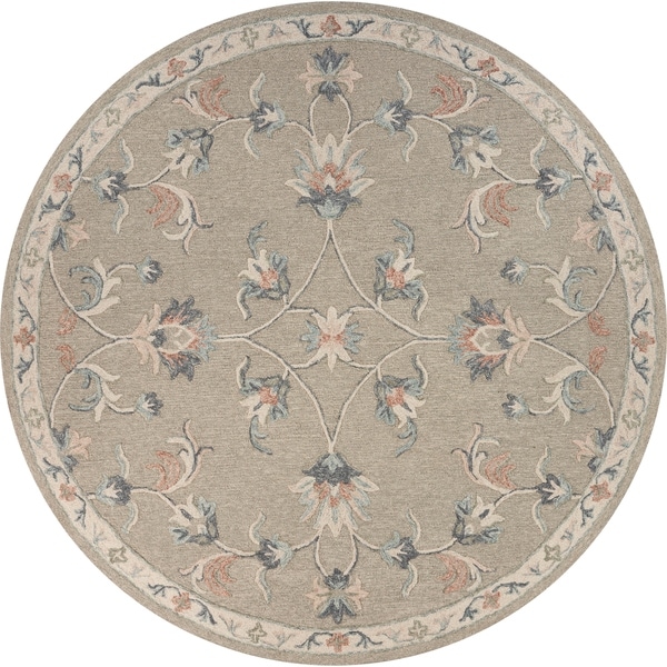 Mirroring Floral Bloom Area Rug 7'3" Round - 7'3 Round