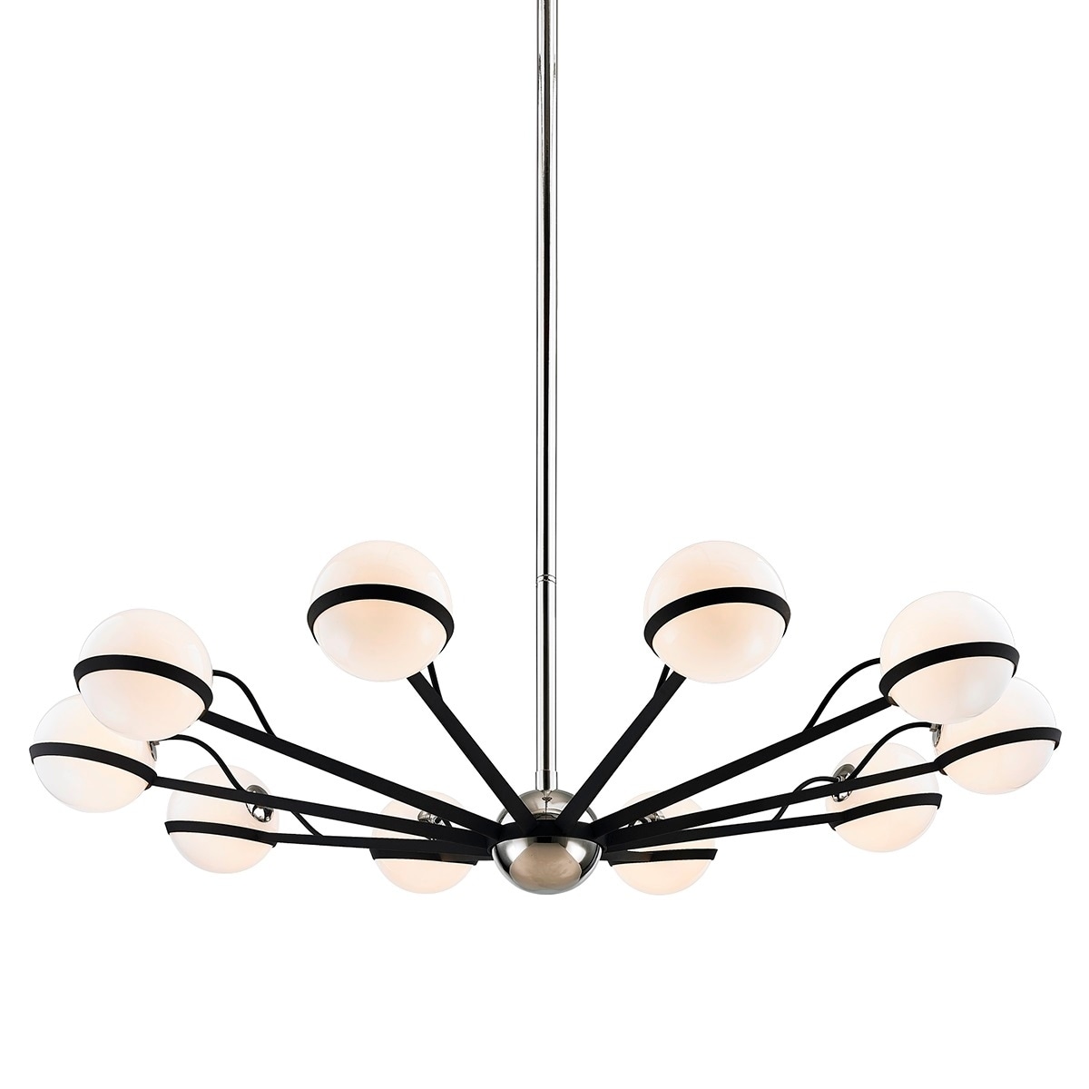 Ace 10-light Carbide Black with Polished Nickel Accents Chandelier - Chandeliers For Bedrooms by Overstock.com
