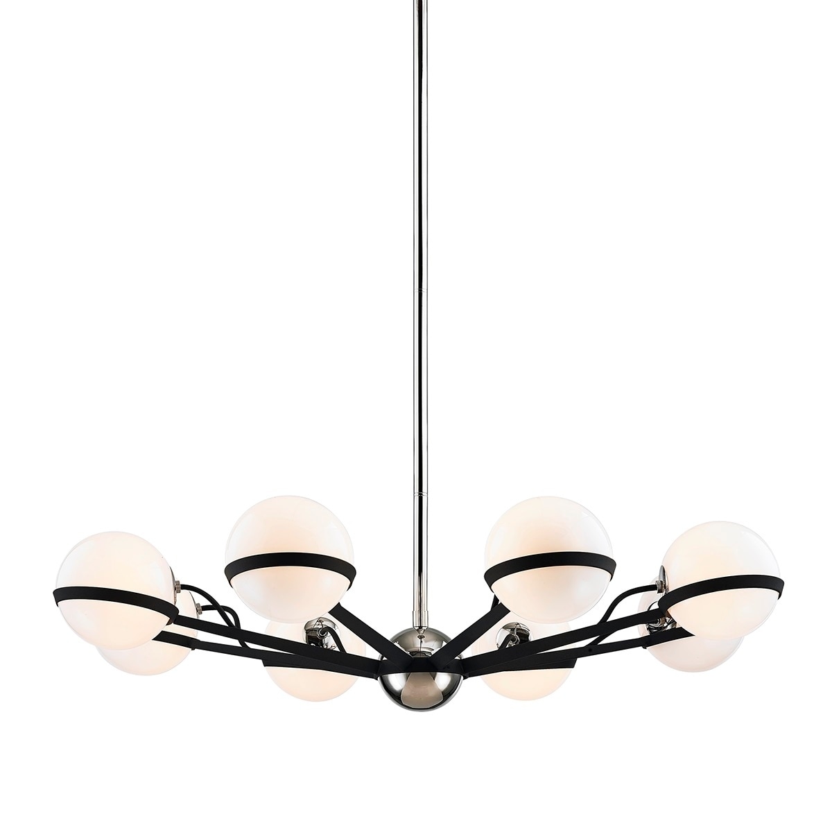Ace 8-light Carbide Black with Polished Nickel Accents Chandelier - Chandeliers For Bedrooms by Overstock.com