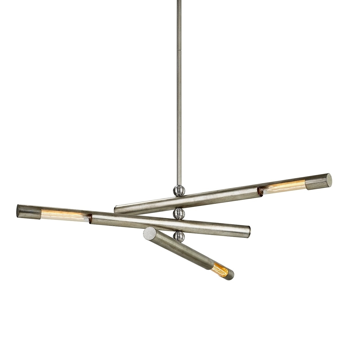 Hendrix 44-inch Silver Leaf with Nickel Accents Chandelier - Chandeliers For Bedrooms by Overstock.com