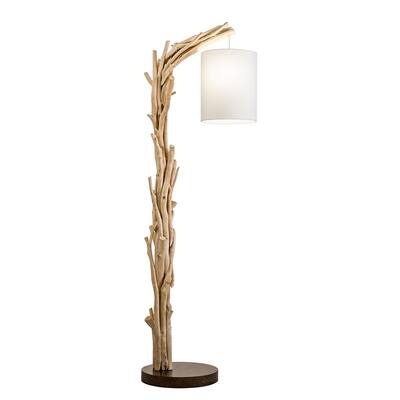 Modern Home Offset Driftwood Nautical Wooden Floor Lamp