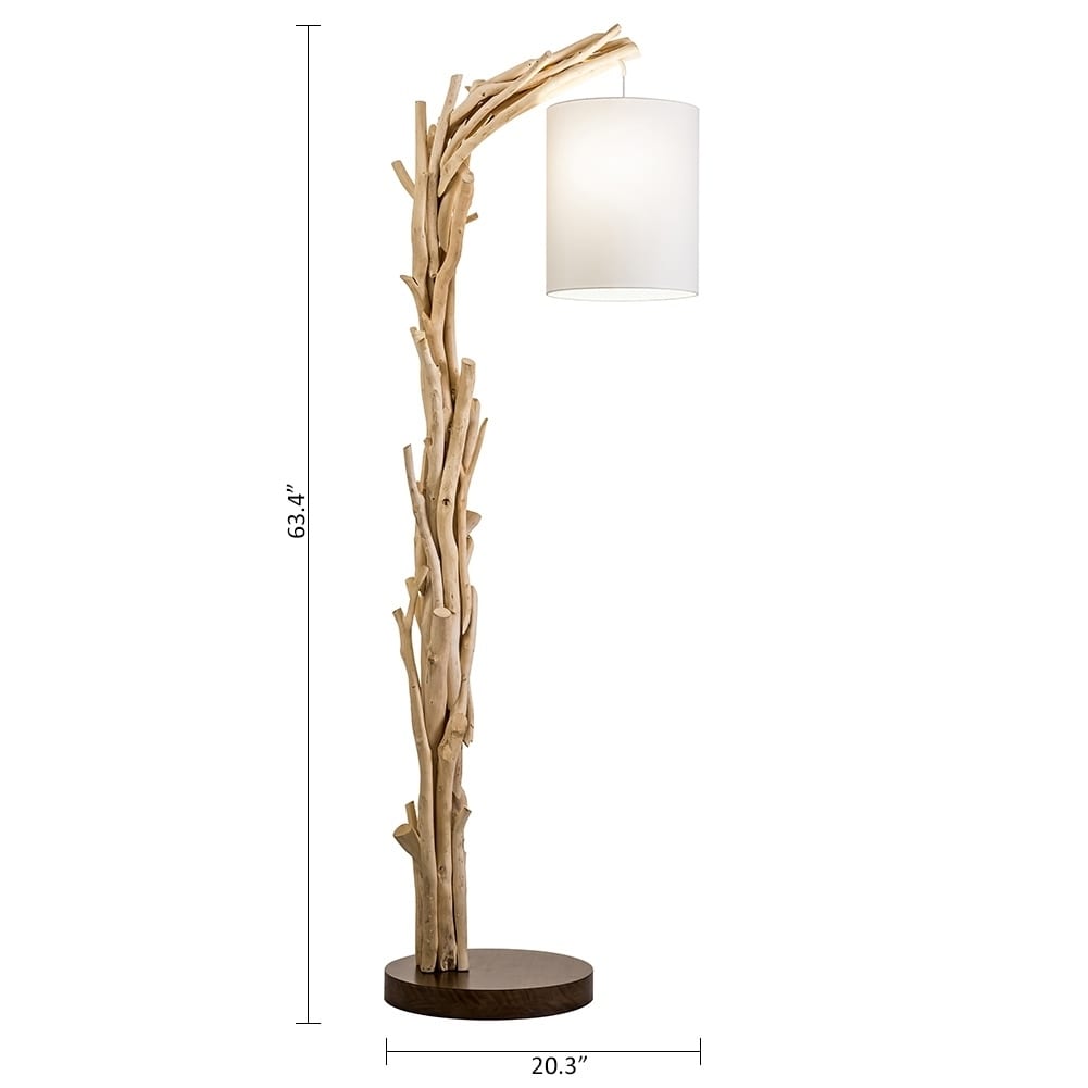Shop Modern Home Offset Driftwood Nautical Wooden Floor Lamp