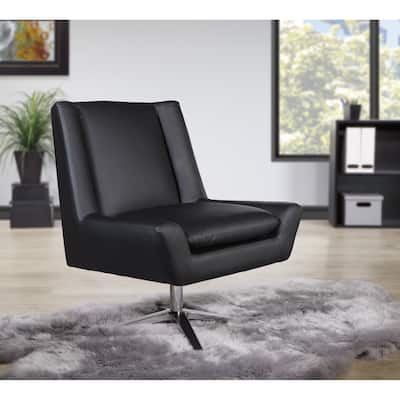 Swivel Mid-Century Faux Leather Guest Chair