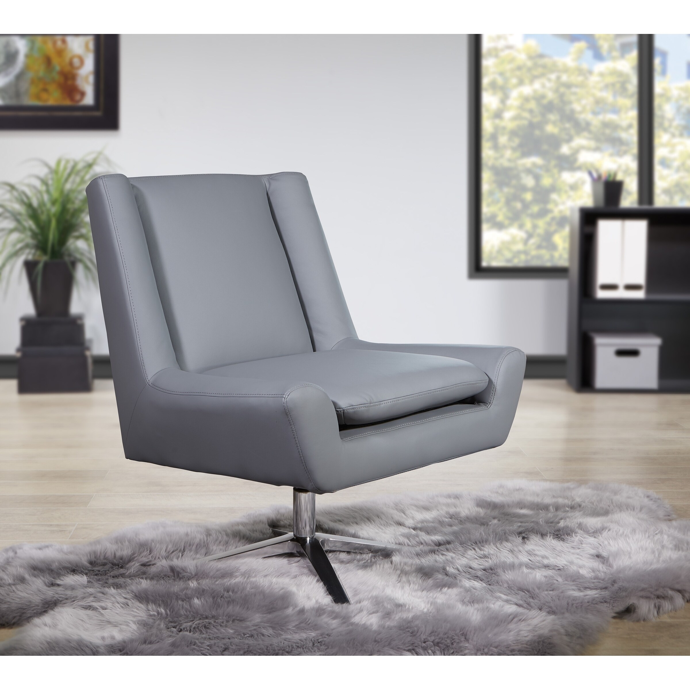 Swivel Mid-Century Faux Leather Guest Chair Bed Bath Beyond