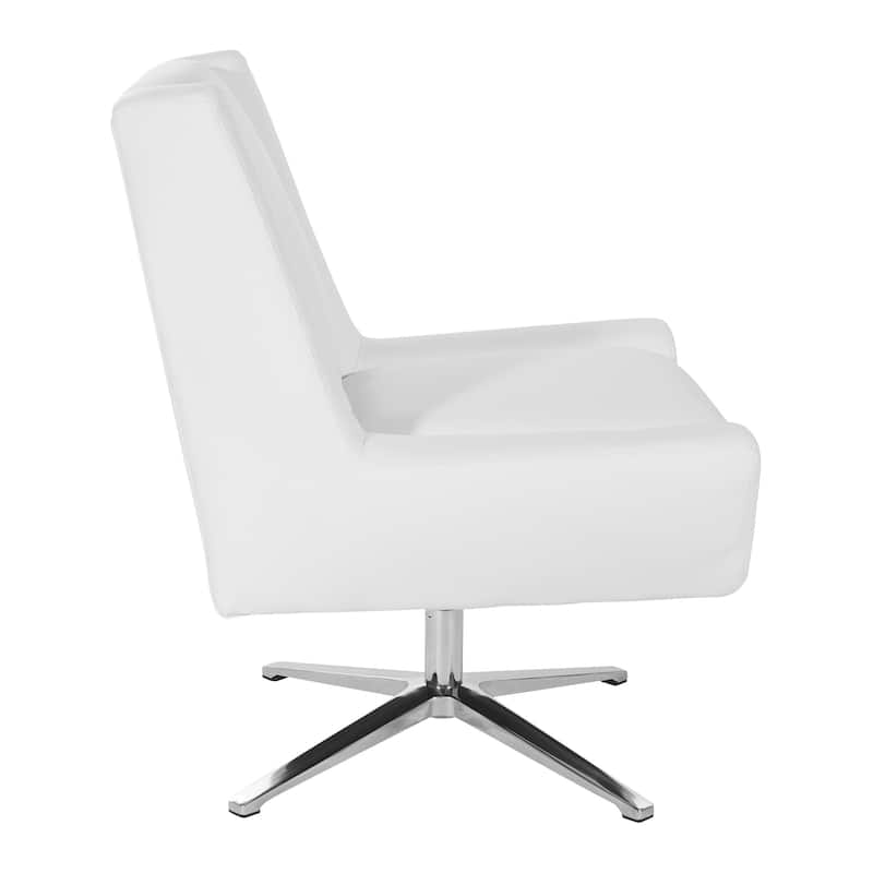 Swivel Mid-Century Faux Leather Guest Chair