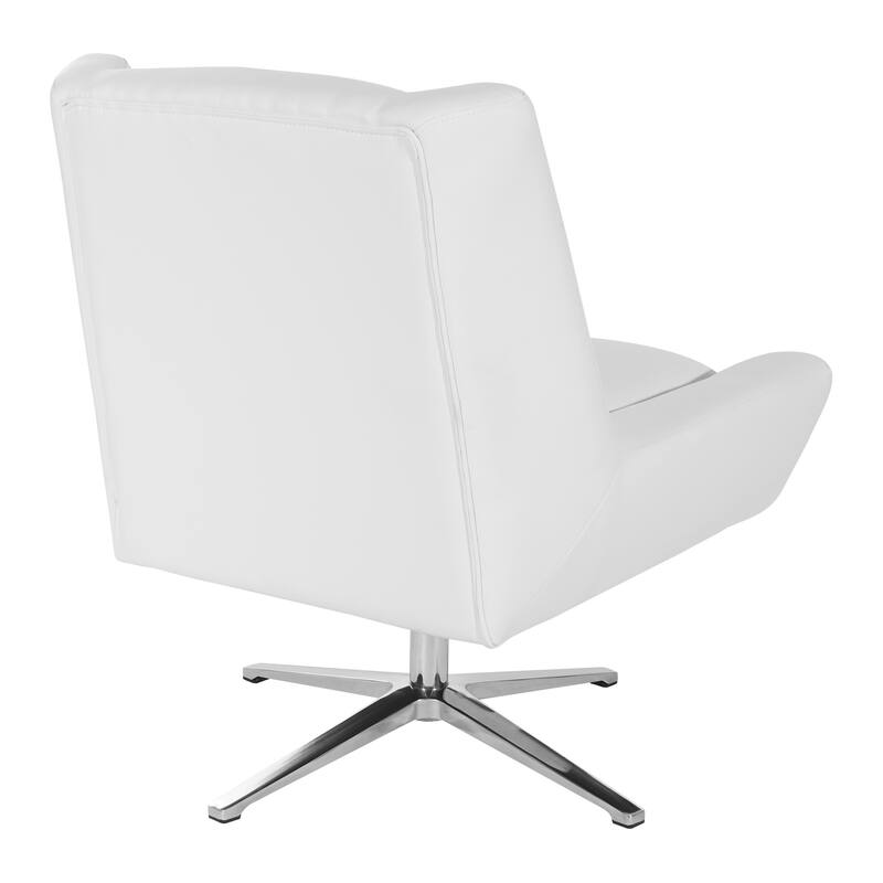 Swivel Mid-Century Faux Leather Guest Chair