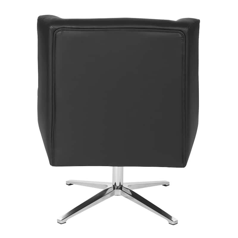 Swivel Mid-Century Faux Leather Guest Chair