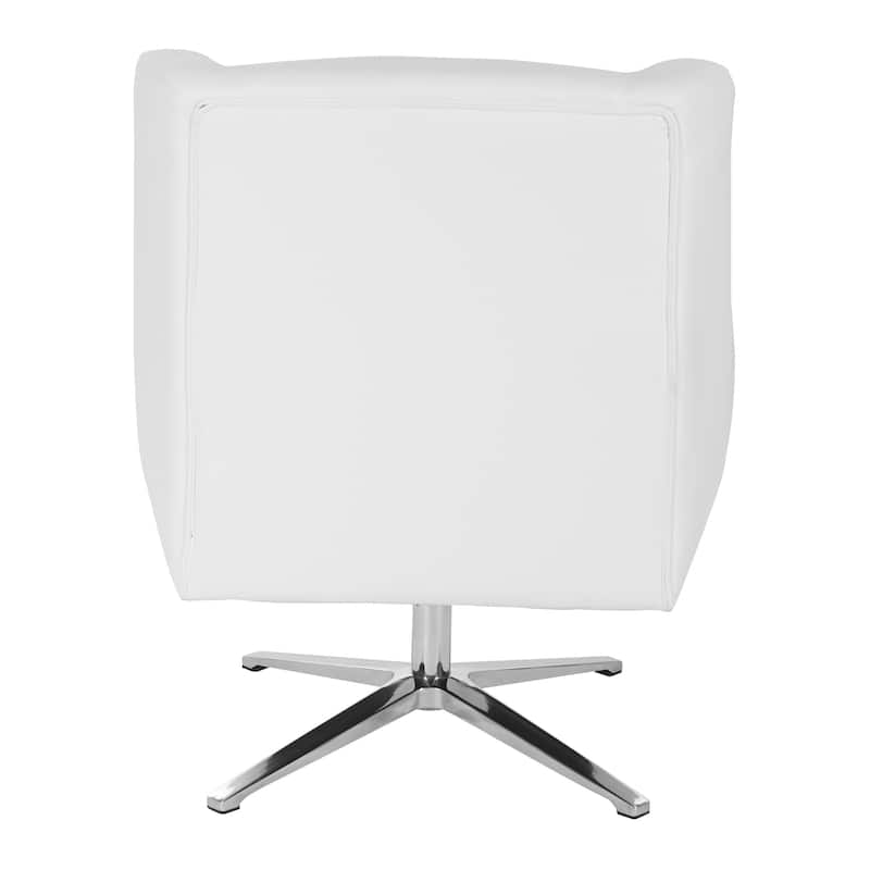 Swivel Mid-Century Faux Leather Guest Chair