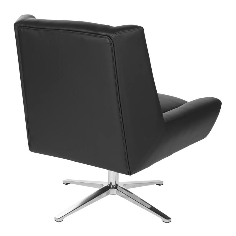 Swivel Mid-Century Faux Leather Guest Chair