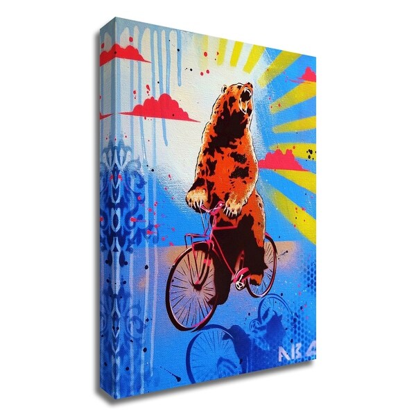 "Bear Back Rider" by AbcArtAttack, Print on Canvas, Ready to Hang