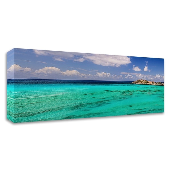 "Caribbean Waters" by Chuck Burdick, Print on Canvas, Ready to Hang - 32 x 12