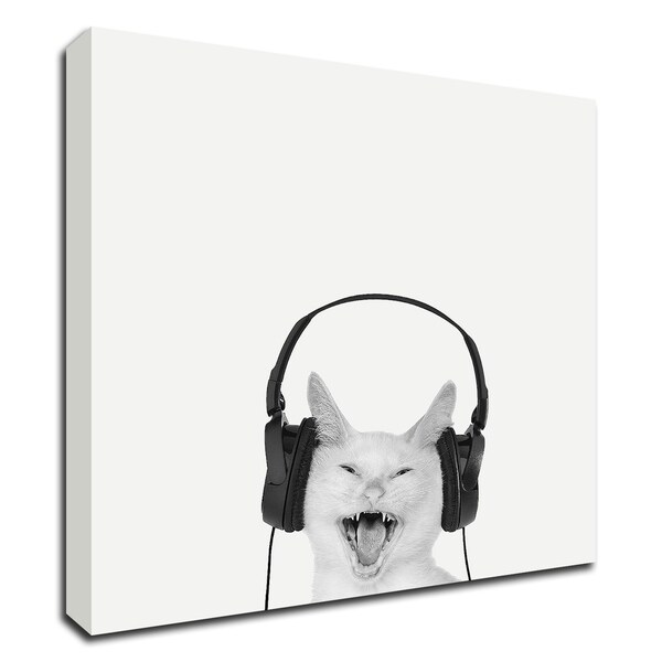 "Rockin Kitten" by Jon Bertelli, Print on Canvas, Ready to Hang