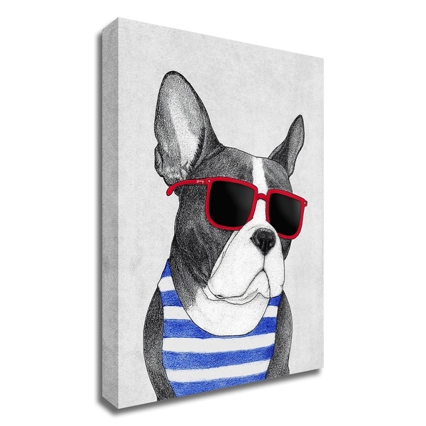 "Frenchie Summer Style" by Barruf, Print on Canvas, Ready to Hang