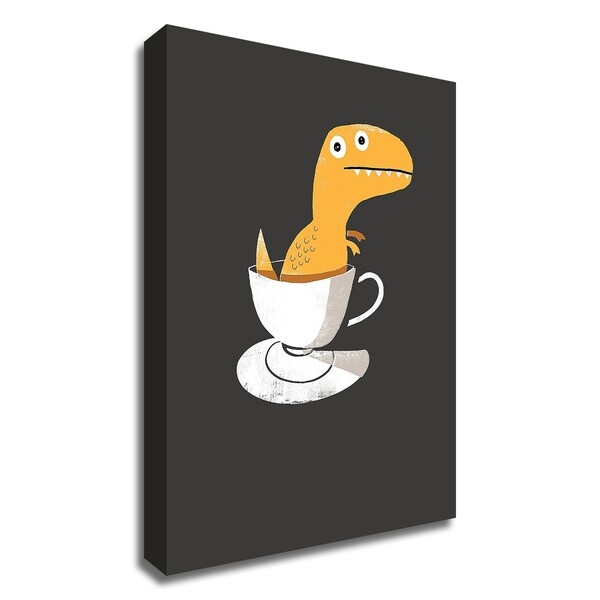 "Tea Rex" by Michael Buxton, Print on Canvas, Ready to Hang