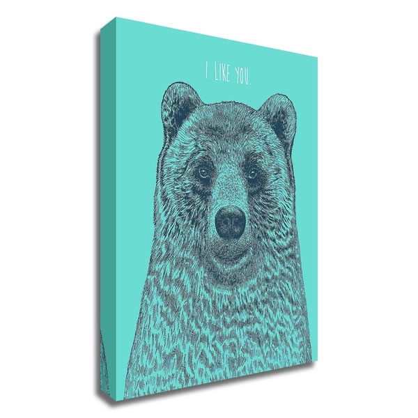 "I Like You Bear" by Rachel Caldwell, Print on Canvas, Ready to Hang