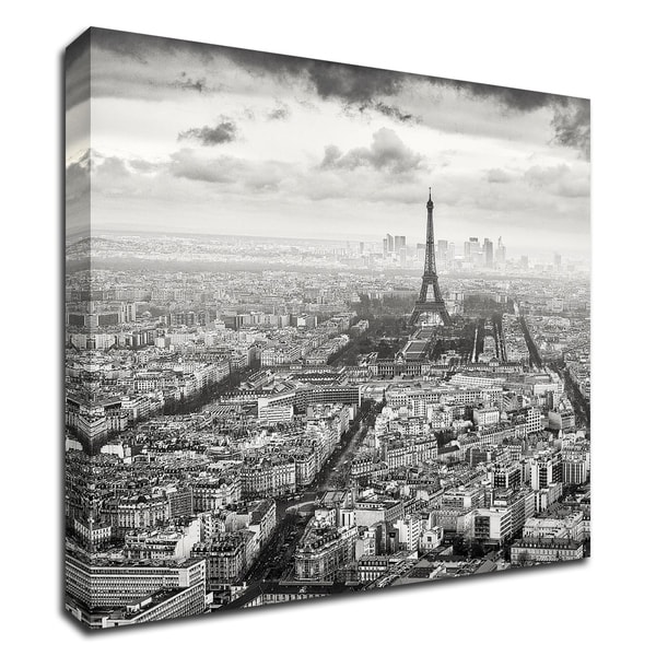 "La Tour Eiffel et La Defense" by Wilco Dragt, Print on Canvas, Ready to Hang